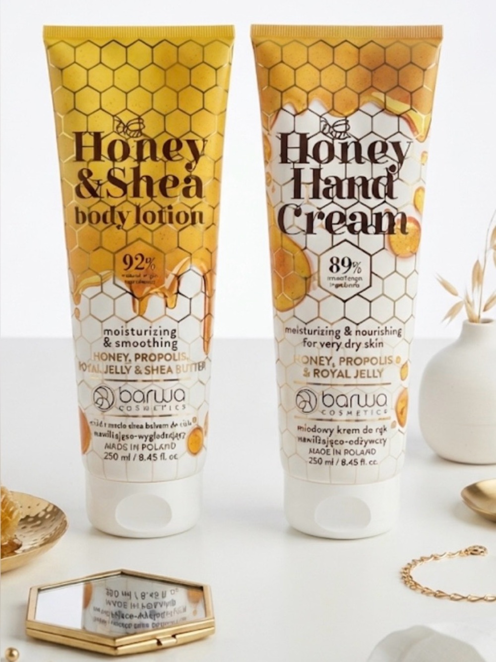Barwa Honey & Shea Body Lotion&Honey Hand Cream 250ml/8.45 fl.oz Made in Poland
